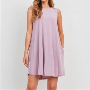 Summer Mini Dress w/ Pockets- Lilac Pink